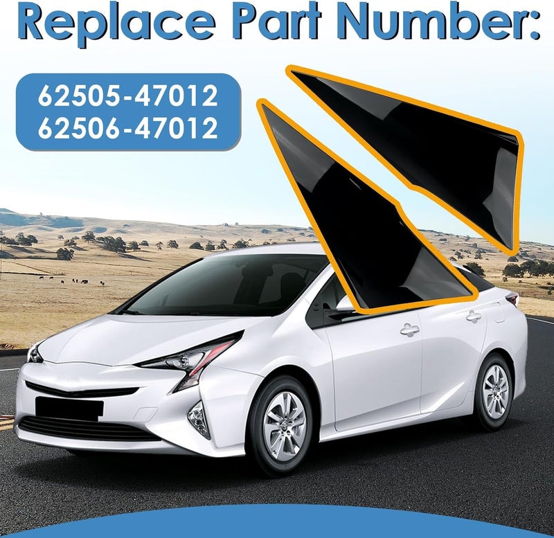 KITONLA Rear Quarter Moldings Left & Right, Fit for Toyota Prius 2016-2021, Rear Triangular Cover Plate, Replace# 62505-47012 62506-47012 - Image 3